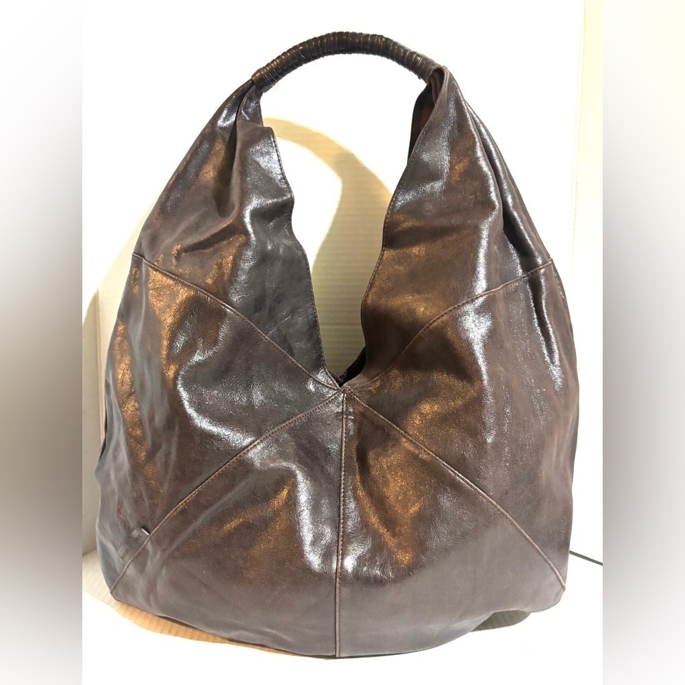 Banana Republic Dark Brown Leather Hobo Bag